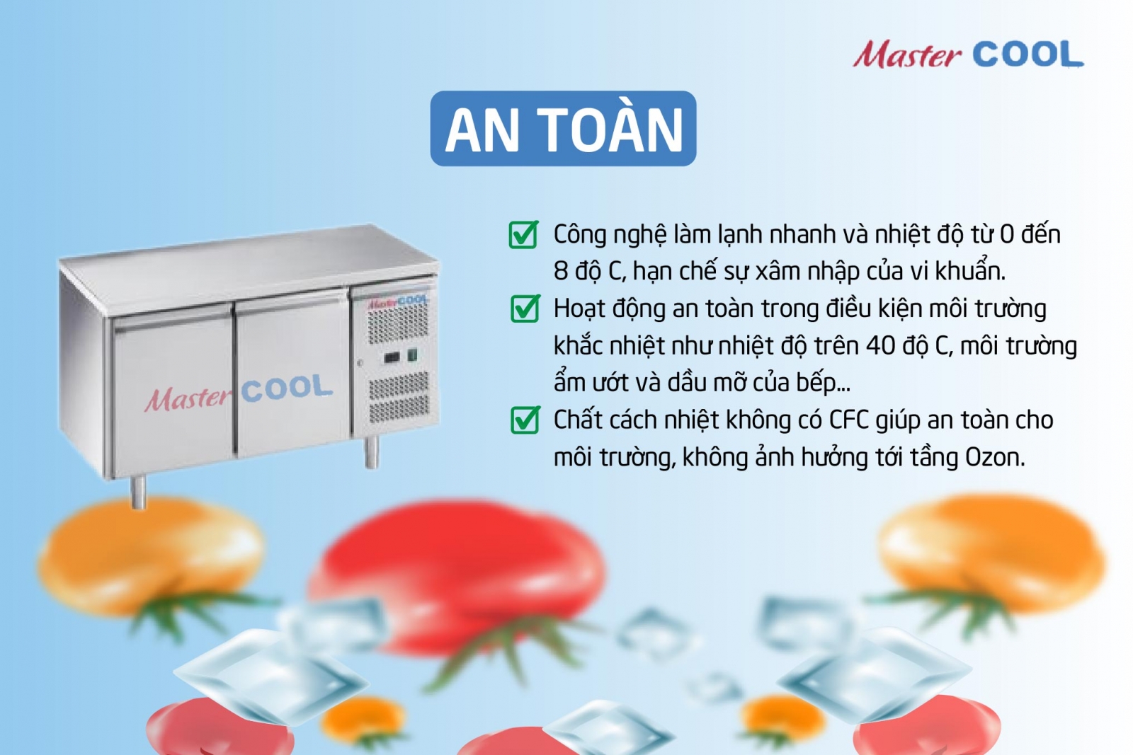Bàn trữ lạnh công nghiệp an toàn