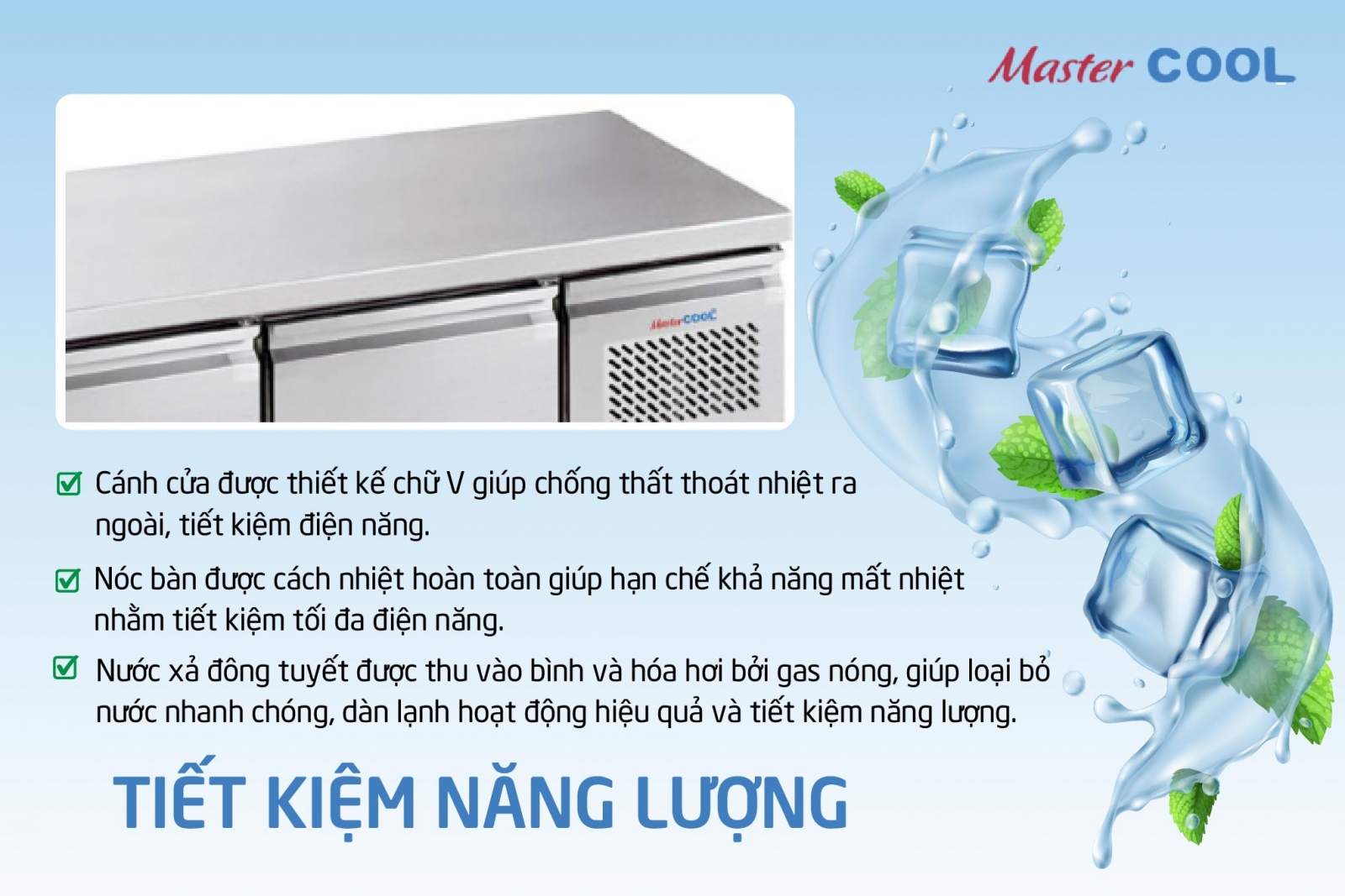 Bàn trữ lạnh công nghiệp tiết kiệm năng lượng